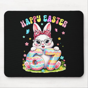 Happy easter 67 meme rabbit six seven cute bunny mouse pad