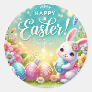 "Happy Easter: A Day of Love & Laughter" Classic Round Sticker