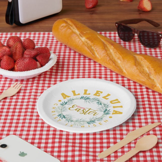 Happy Easter Alleluia Paper Plate (Picnic)