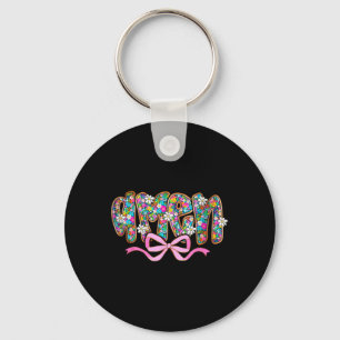 Happy Easter Amen Floral Preppy Easter Bible Verse Keychain