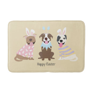 Happy Easter American Pit Bull Terrier Dogs Bath Mat