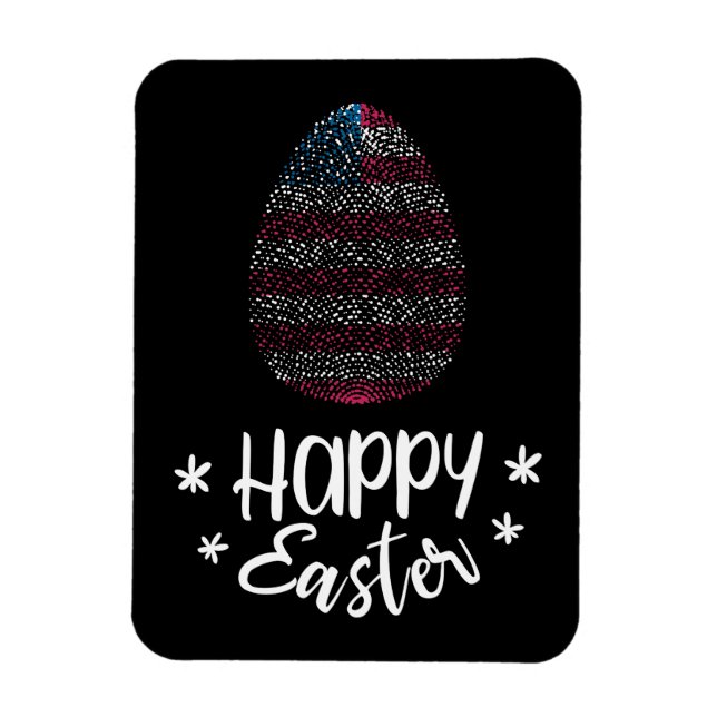 Happy Easter and Easter egg with American flag Magnet (Vertical)
