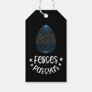Happy Easter and Easter egg with Argentinian flag Gift Tags