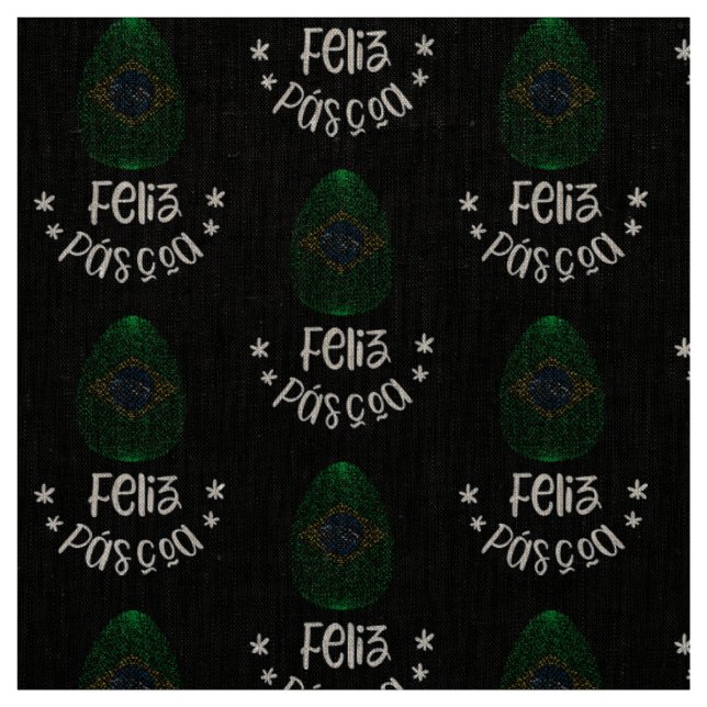 Happy Easter and Easter egg with Brazilian flag Fabric (Swatch)