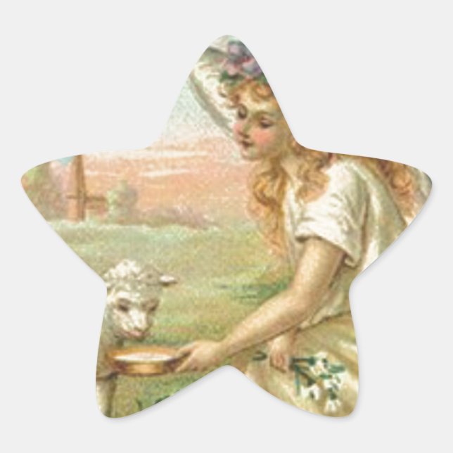 happy easter angel star sticker (Front)