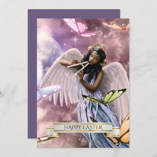 Happy Easter.Angel with Butterflies Cards