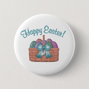 happy easter aqua 2 inch round button