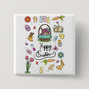Happy Easter Art 2 Inch Square Button