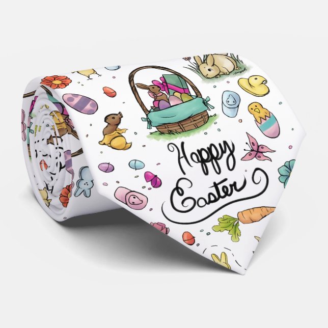 Happy Easter Art Tie (Rolled)