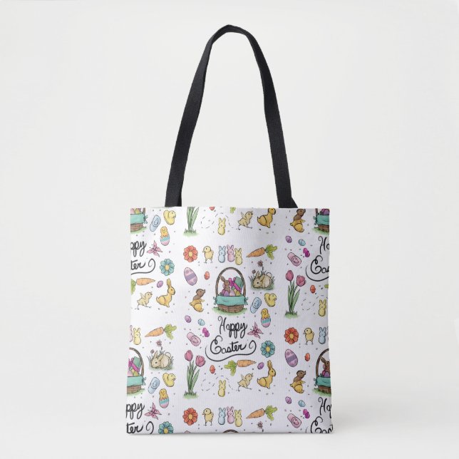 Happy Easter Art Tote Bag (Front)