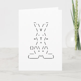 Happy Easter ASCII Bunny Art Holiday Card