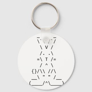 Happy Easter ASCII Bunny Art Keychain