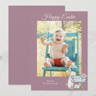 Happy easter baby boy personalized photo holiday card