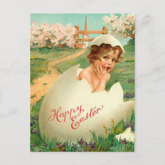 Happy Easter Baby Vintage Holiday Postcard