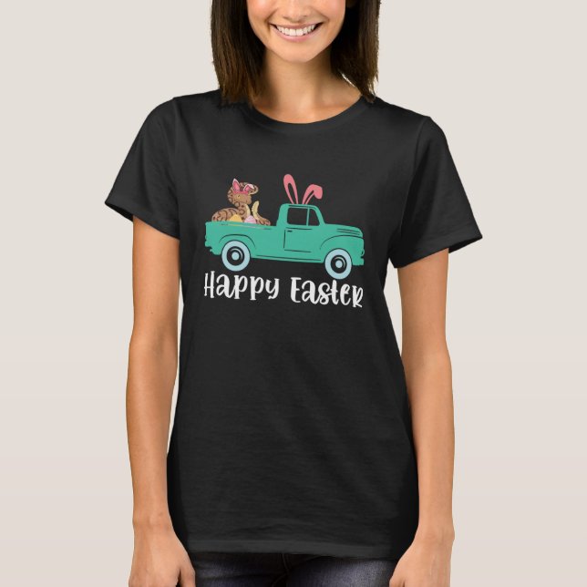 Happy Easter Ball Python Bunny Riding Truck Boys T T-Shirt (Front)