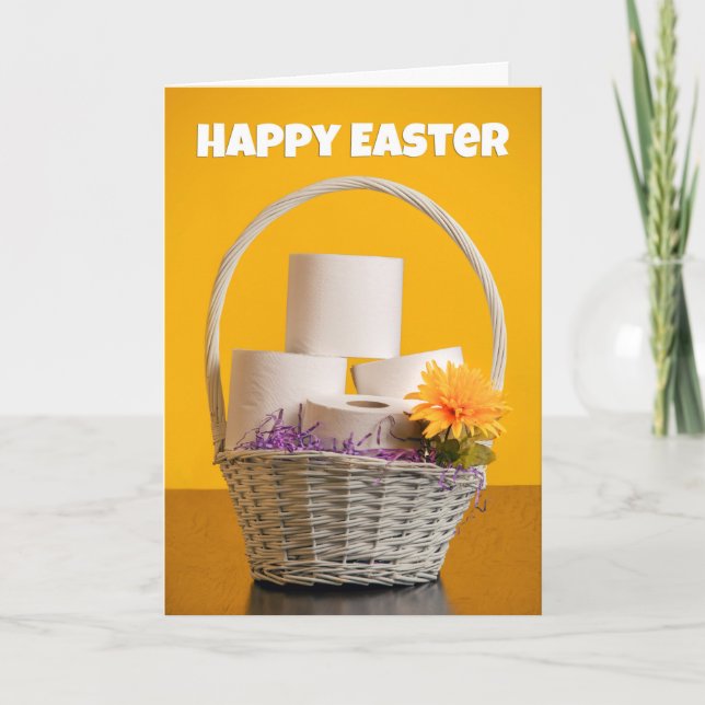 Happy Easter Basket of Toilet Paper Coronavirus Holiday Card (Front)