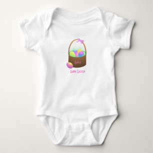 Happy Easter Basket Personalized Infant Baby Bodysuit
