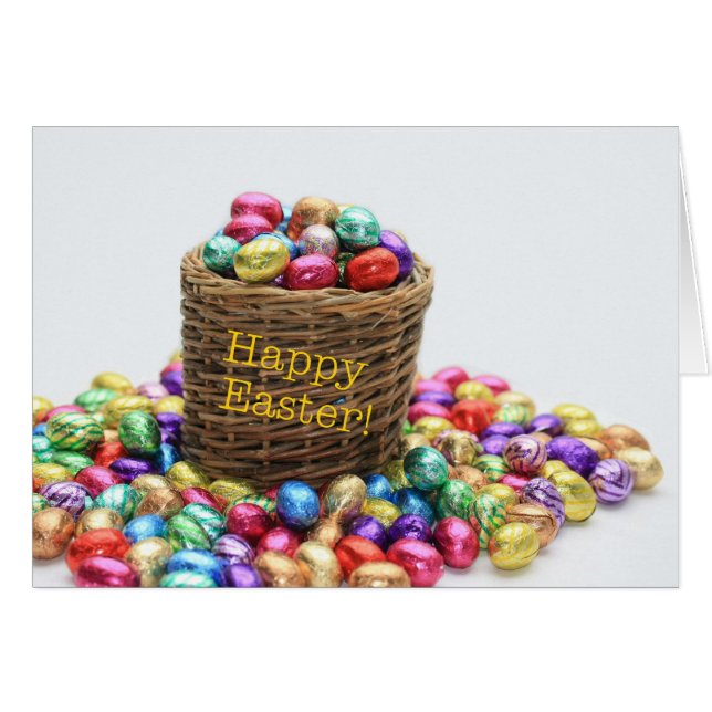 Happy Easter basket with eggs (Front Horizontal)