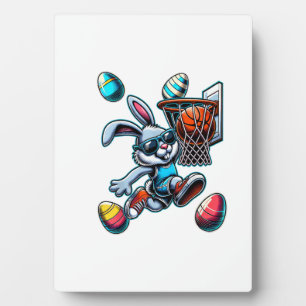 Happy Easter Basketball Boys Easter Bunny Funny Ea Plaque