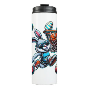 Happy Easter Basketball Boys Easter Bunny Funny Ea Thermal Tumbler