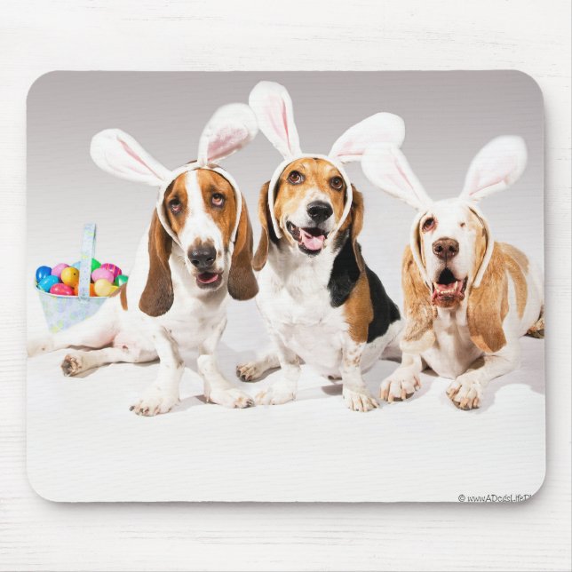 Happy Easter Basset Mousepad (Front)