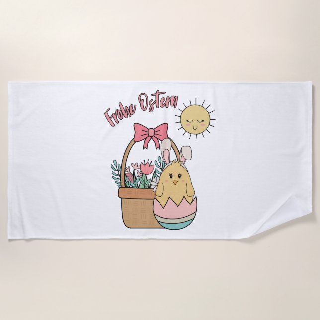 Happy Easter                                      Beach Towel (Front)