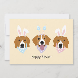 Happy Easter Beagle Dogs Holiday Card