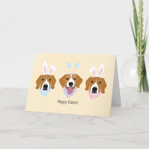 Happy Easter Beagle Dogs Holiday Card