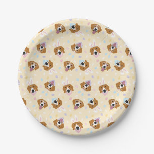Happy Easter Beagle Dogs Paper Plate