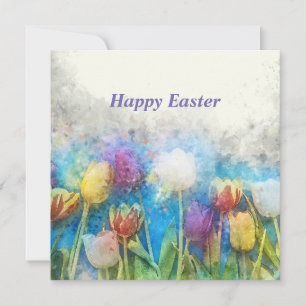 Happy Easter beautiful tulips  Card