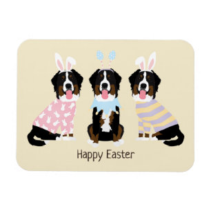 Happy Easter Bernese Mountain Dogs Magnet