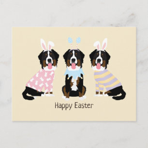 Happy Easter Bernese Mountain Dogs Postcard