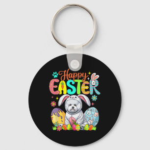 Happy Easter Bichon Frise Cosplay Bunny Chocolate Keychain