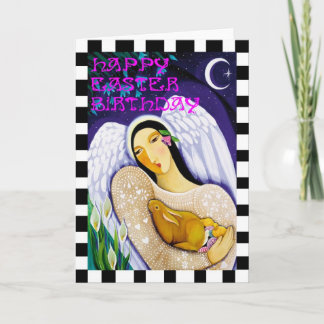 Happy Easter Birthday Angel Holiday Card