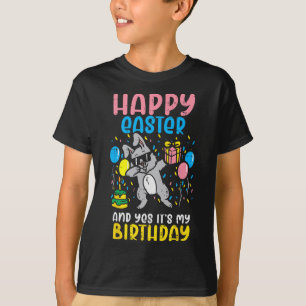 Happy Easter Birthday Bunny Dab Bday Party Men Boy T-Shirt
