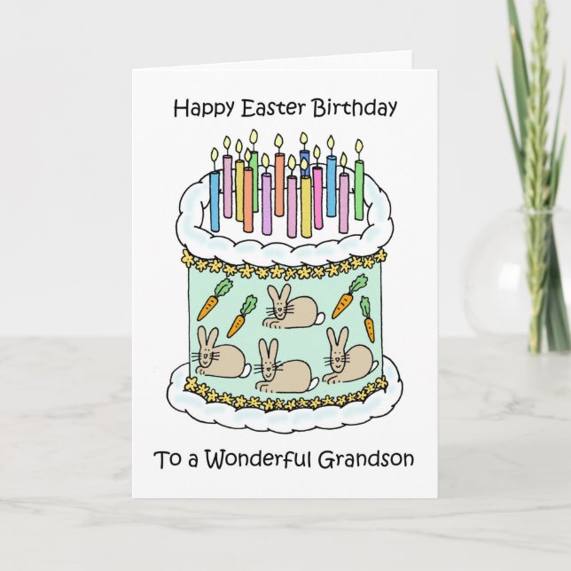Happy Easter Birthday To Grandson Card (Front)