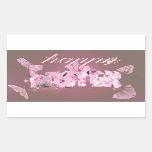 Happy Easter Blossoms And Butterflies Sticker
