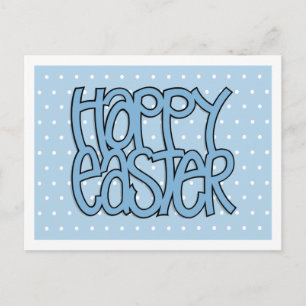 Happy Easter blue dot Postcard