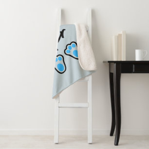 Happy Easter blue Sherpa Blanket