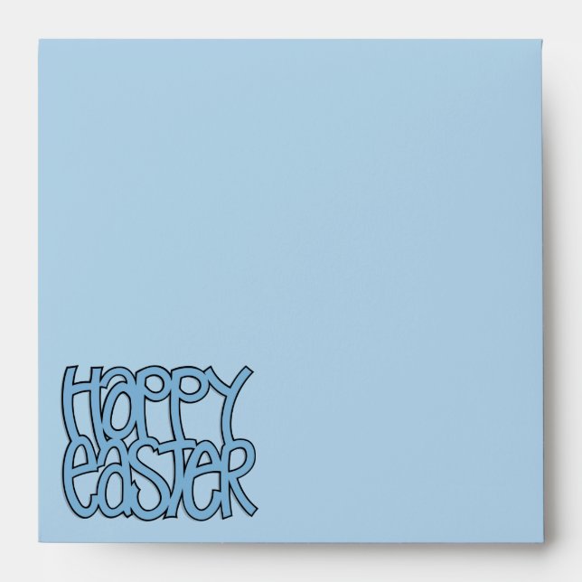 Happy Easter blue Square Envelope (Front)