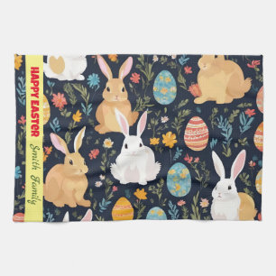 Happy Easter Boho Bunny Collection Kitchen Towel