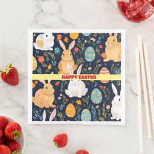 Happy Easter Boho Bunny Collection Napkin