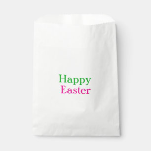 Happy easter boho green pink kids add name title favour bag