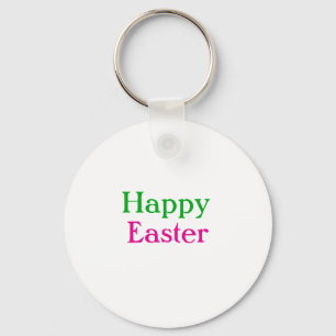 Happy easter boho green pink kids add name title keychain