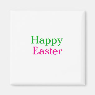 Happy easter boho green pink kids add name title magnet