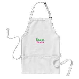 Happy easter boho green pink kids add name title standard apron