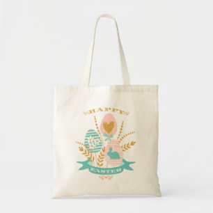 Happy Easter Bouquet Easter bunny and eggs Tote Bag