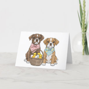 Happy Easter Boxer Dogs Holiday Card
