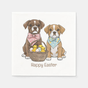 Happy Easter Boxer Dogs Napkin