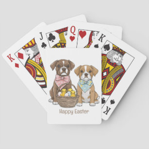Happy Easter Boxer Dogs Playing Cards